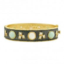 Freida Rothman Bricked Lapis Hinge Bangle - YRZB080198B-M1-H