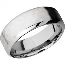 Lashbrook Cobalt Chrome 8mm Men's Wedding Band - CC8HB+HAMMER_POLISH