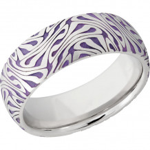 Lashbrook Cobalt Chrome 8mm Men's Wedding Band - CC8D_LCVESCHER1+SATIN+BRIGHTPURPLEOUT