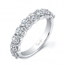 Uneek 9-Diamond Shared-Prong Wedding Band with Scalloped Edges - UWB04