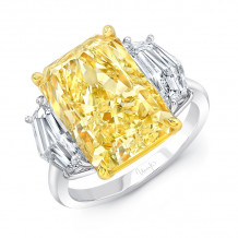 Uneek Radiant Fancy Light Yellow Diamond Engagement Ring - LVS1038RADFY