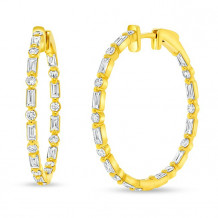 Uneek Chatterley Round Diamond Hoop Earrings - LVEE102