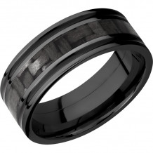 Lashbrook Black Zirconium 8mm Men's Wedding Band - ZC8F1321_CFA+POLISH