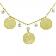 Meira T 14k Yellow Gold Asymmetrical Disc Necklace