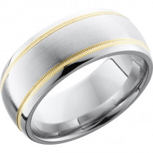 Lashbrook White & Yellow Cobalt Chrome 9mm Men's Wedding Band - CC9D21W_14KY2UMIL+SATIN_POLISH