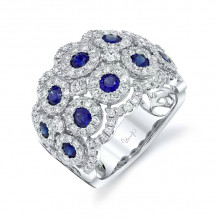Uneek Blue Sapphire Diamond Fashion Ring - LVBRI701S