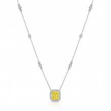 Uneek Radiant Fancy Yellow Diamond Pendant - PN007U