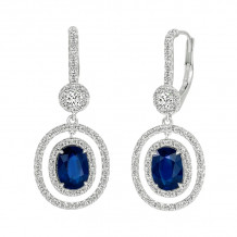 Uneek Blue Sapphire Diamond Earrings - LVE938OVBS