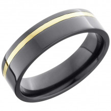 Lashbrook Black & Yellow Zirconium Men's Wedding Band - Z6F11OC_14KY+POLISH