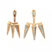 Meira T Rose Gold and Diamond Spike Earrings