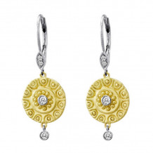 Meira T White Gold Coin Diamond Earrings