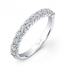 Uneek 11-Diamond Shared-Prong Wedding Band with Scalloped Edges - UWB06