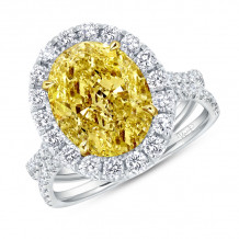 Uneek Oval Fancy Yellow Diamond Engagement Ring - LVS1052OVFY