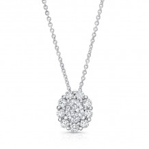 Uneek Oval Diamond Pendant with Scallop-Inspired Shared Prong Round Diamond Halo - LVN1015SOV