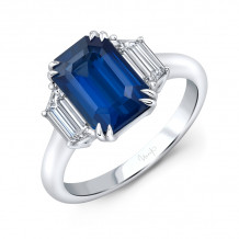 Uneek Emerald Cut Blue Sapphire Engagement Ring - LVS1020EMBS