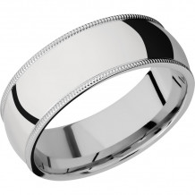 Lashbrook Cobalt Chrome 8mm Men's Wedding Band - CC8DMIL+POLISH