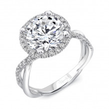 Uneek 3-Carat Round Diamond Halo Engagement Ring with Infinity-Style Crisscross Shank - SM817RD-9.0RD