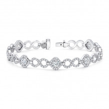 Uneek Round Diamond Bracelet with Infinity-Style Pave Links - LBR120