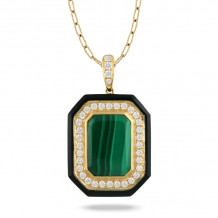 Doves Verde 18k Yellow Gold Gemstone Pendant - P9132BOMC