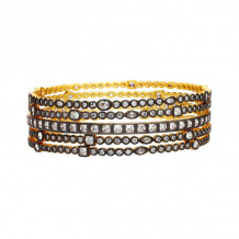 Freida Rothman Alternating Stone Radiance Bangle Stack - YRZB080038B-1