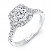 Uneek Round Diamond Engagement Ring with Cushion-Shaped Halo - SWS224CU-6.5RD