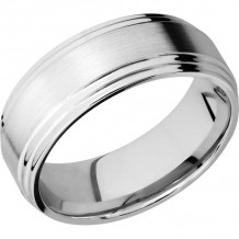 Lashbrook Cobalt Chrome 8mm Men's Wedding Band - CC8F2S+SATIN_POLISH