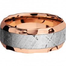 Lashbrook 14k Rose Gold Meteorite 9mm Men's Wedding Band - 14KR9B15(NS)_METEORITE+ROCK+POLISH