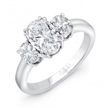 Uneek Three Stone Oval Cut Diamond Engagement Ring- - LVS964