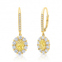 Uneek Signature Oval Fancy Yellow Diamond Earrings - LVE1015FYOV
