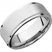 Lashbrook Cobalt Chrome 8mm Men's Wedding Band - CC8FGE+ANGLE+SATIN_POLISH