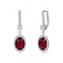 Uneek Oval Ruby Diamond Earrings - LVE939OVRU