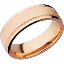 Lashbrook 14k Rose Gold 7mm Men's Wedding Band - 14KR7FGEW2UMIL-P+CROSS+SATIN_POLISH