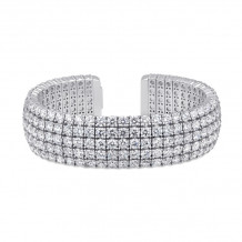 Uneek 5-Row Round Diamond Open Cuff Bracelet - BA038