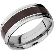 Lashbrook Cobalt Chrome Hardwood 8mm Men's Wedding Band - CCHW8FGEW2UMIL14_WENGE+POLISH