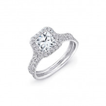 Uneek 14k White Gold Silhouette Halo Engagement Ring
