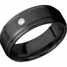 Lashbrook Black Zirconium 8mm Men's Wedding Band - Z8REFDIA.07F+ANGLE+SATIN_POLISH