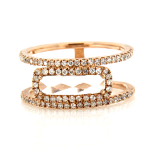 Meira T 14k Rose Gold Double Bar Diamond and Topaz Ring