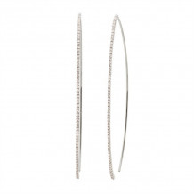 Meira T 14k White Gold Diamond Bar Earrings