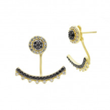 Freida Rothman Spiked Stud Jacket Earrings - YRZE020231B-BK