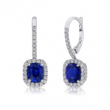 Uneek Blue Sapphire Diamond Earrings - LVE698CUBS