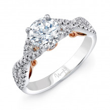 Uneek Paradiso Round Diamond Engagement Ring with Pave Infinty/Crisscross Shank - A102WR-6.5RD