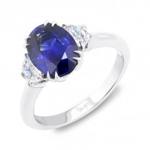 Uneek Oval-Center Sapphire-and-Diamond Three-Stone Engagement Ring - LVS978OV