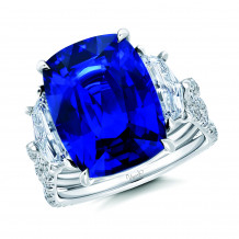 Uneek Blue Sapphire Diamond Engagement Ring - LVS1032CUBS