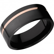 Lashbrook Black & Rose Zirconium 8mm Men's Wedding Band - Z8F11OC_14KR+MACHINE+FINISH