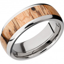 Lashbrook Titanium Hardwood 8mm Men's Wedding Band - HW8D15_SPALTEDTAMARIND+POLISH