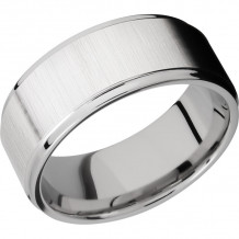 Lashbrook Cobalt Chrome 9mm Men's Wedding Band - CC9FGE+CROSS+SATIN_POLISH