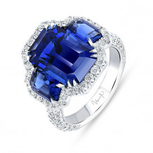 Uneek Blue Sapphire Diamond Engagement Ring - R051ECBSU