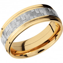 Lashbrook 14k Yellow Gold 8mm Men's Wedding Band - 14KYC8FGEW2UMIL14_SILVERCF+POLISH