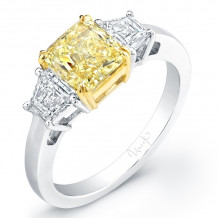 Uneek Natureal Yellow Cushion Diamond Engagement Ring - LVS804
