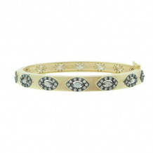 Freida Rothman Gold And Black Bangle - YRZB08086B